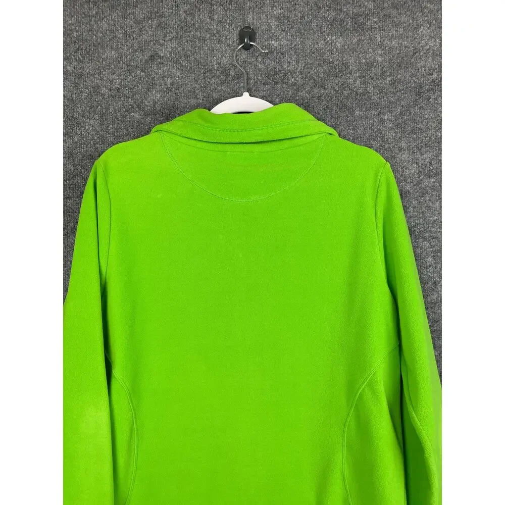 Adidas Fleece Sweater Full Zip Large Lime Green Long‎ Sleeve